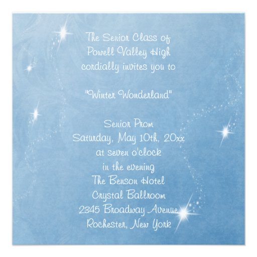 Winter Wonderland Winter Prom Invitations
