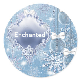 Winter Wonderland Winter Prom Invitations Round Stickers