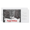 winter woods black and white, Happy Holidays, Y... photo cards by tyounglyle winter woods black and white, Happy Holidays, Y... photo cards