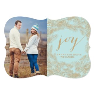 WINTER WREATH | JOY | STYLISH HOLIDAY CARD CUSTOM INVITES