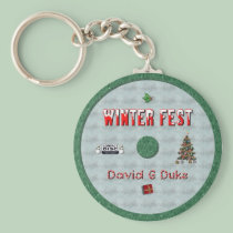 winterfest disk label keychains