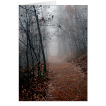 Winters Fog - No End in Sight on the Trail Gifts Greeting Cards