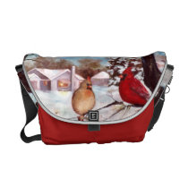 Winters Serenity Cardinal Messenger Bag