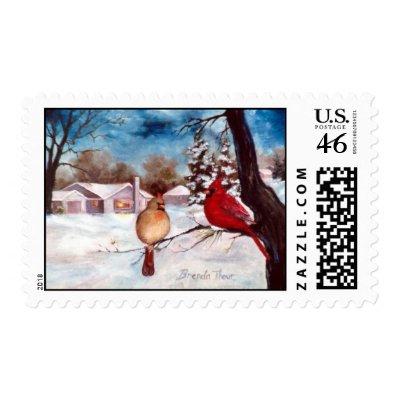 Winters Serenity Cardinal Postage