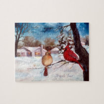 Winter's Serenity Cardinal Puzzle