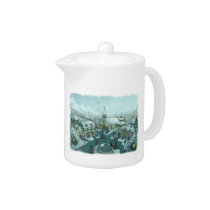 wintertown holiday teapot