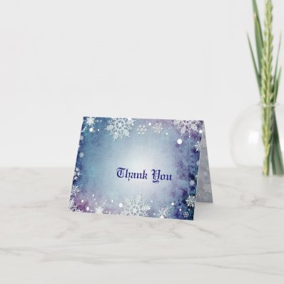 Wintery Blue Thank You Card