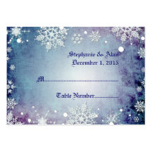 Wintery Blue Wedding Place Cards Business Card Template