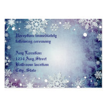 Wintery Blue Wedding Reception Card Business Card Templates