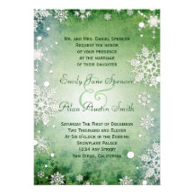 Wintery Green Wedding Invitation