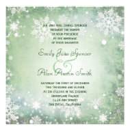 Wintery Green Wedding Invitation