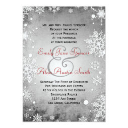 Beautiful Wintery Grey Wedding Invitation