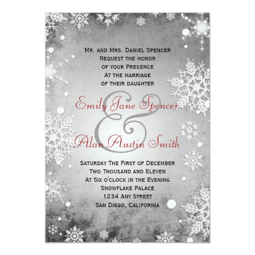 Wintery Grey Wedding Invitation