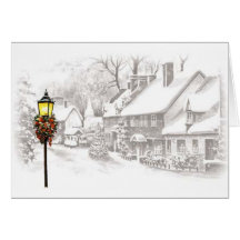 Wintery Town Thank You Card