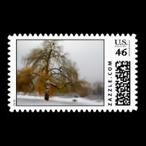 Wintry day postage stamps