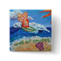 Wipe Out Cancer Angel Button by donnabellasangels Wipe Out Cancer Angel Button