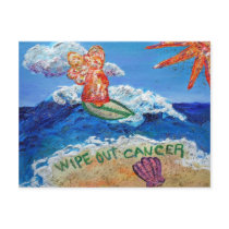 Wipe Out Cancer Angel Postcard by donnabellasangels Wipe Out Cancer Angel Postcard