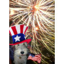 Wire Fox Terrier Celebrating Independence Day card