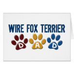 WIRE FOX TERRIER Dad Paw Print 1 Greeting Card