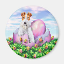 Wire Fox Terrier Easter magnets