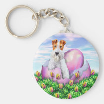 Wire Fox Terrier Easter keychains