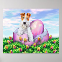 Wire Fox Terrier Easter posters