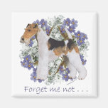 Wire Fox Terrier Forget-Me-Not Refrigerator Magnet