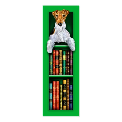 Wire Fox Terrier Green Bookmark Business Card Templates