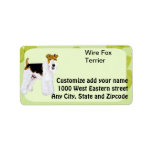 Wire Fox Terrier - Green Leaves Design Personalized Address Label