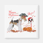 Wire Fox Terrier Halloween Fridge Magnets