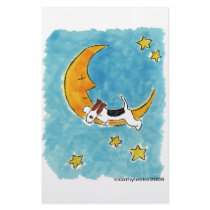 Wire fox terrier on the moon custom stationery
