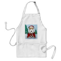 Wire Fox Terrier Santa Apron