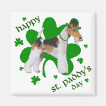 Wire Fox Terrier St Patricks Day Fridge Magnets