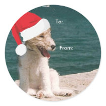Wire Fox Terrier To/From Christmas stickers