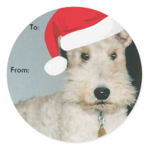 Wire Fox Terrier To/From Christmas stickers