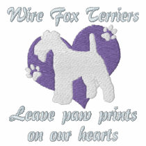 Wire Fox Terriers Leave Paw Prints Embroidered Tee embroidered shirts