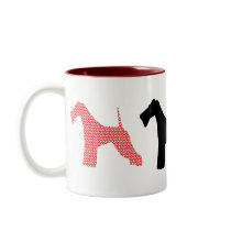 Wire Fox Terriers silhouettes / shadows mugs by arenasfoxterrier Wire Fox Terriers silhouettes / shadows mugs