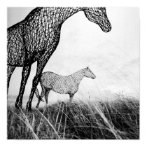 Wire Horses on Canvas by LLR posters