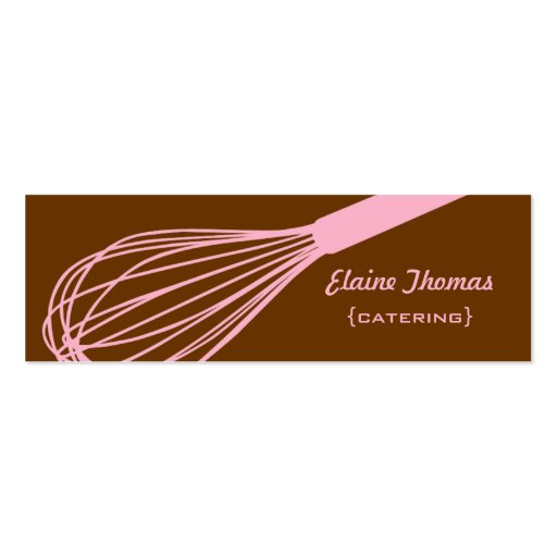 Wire Whisk Catering Card Pink & Chocolate Business Cards (front side)