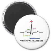 Wired For Heartbeat (ECG/EKG Sinus Rhythm) Fridge Magnet