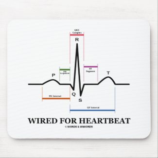 Wired For Heartbeat (ECG/EKG Sinus Rhythm) mousepad