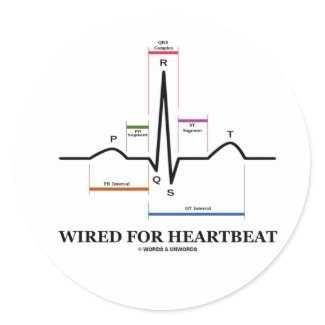 Wired For Heartbeat (ECG/EKG Sinus Rhythm) sticker