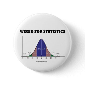 Wired For Statistics (Bell Curve Stats Attitude) button