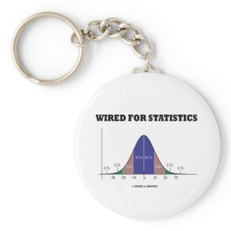 Wired For Statistics (Bell Curve Stats Attitude) keychain