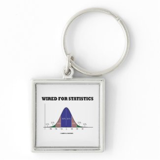 Wired For Statistics (Bell Curve Stats Attitude) keychain