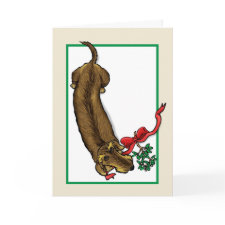 Wirehair Dachshund Christmas Card card