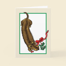 Wirehair Dachshund Christmas Card