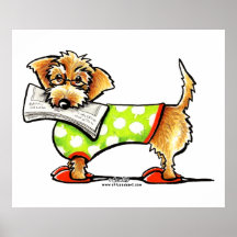 Wirehaired Dachshund Apple Poster