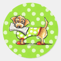 Wirehaired Dachshund Apple Round Sticker