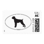 Wirehaired Pointer Silhouette postage